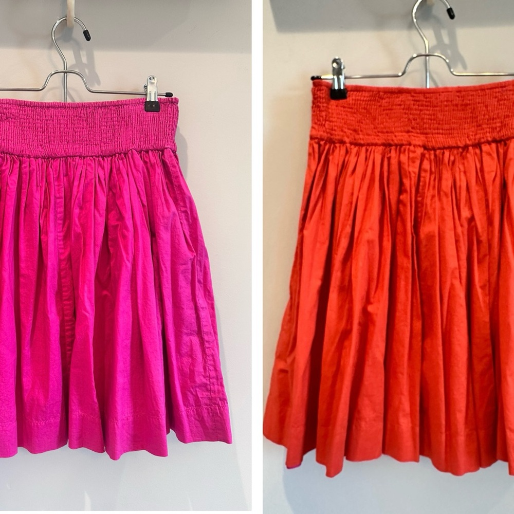 Free People Reversible Pink and Orange Knee-Length A-Line Skirt